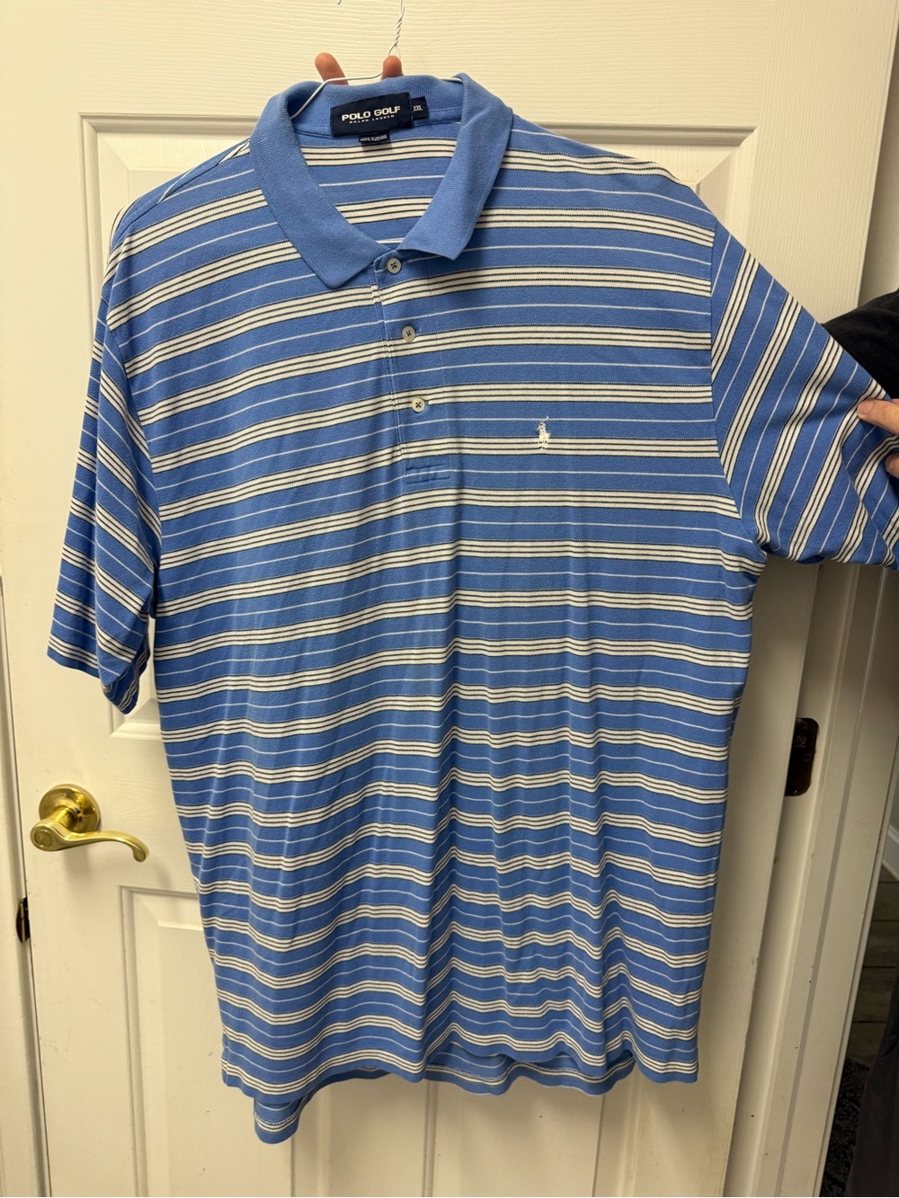 Polo Golf by Ralph Lauren Blue Striped Men's Button-Down Polo Shirt